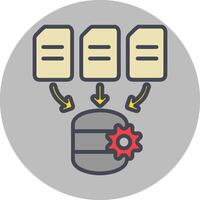 icono de vector de procesamiento de datos