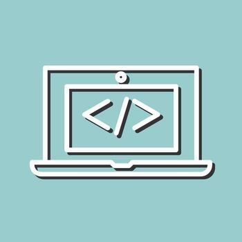 codificación computadora vector icono