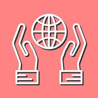 Globe Hand Vector Icon