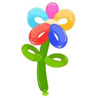 Helium Balloon flower. Toys for kids festival, birthday party. Entertainment equipment, butterfly, flower, pets. Vector hand draw illustration