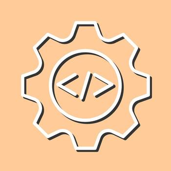 codificación engranaje vector icono