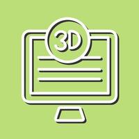 3d calidad pantalla vector icono