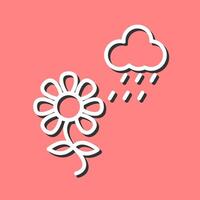 Flower with rain Vector Icon