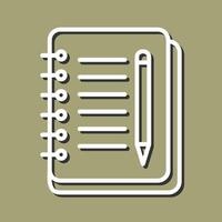 icono de vector de cuaderno y pluma