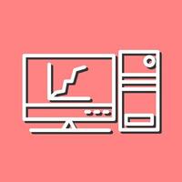 Graph Line Screen Vector Icon
