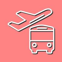 Bus on Airport Vector Icon