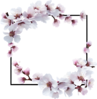 AI generated Watercolor painting of Cherry blossom Floral frame. png