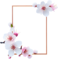 AI generated Watercolor painting of Cherry blossom Floral frame. png