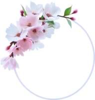 AI generated Watercolor painting of Cherry blossom Floral frame. png