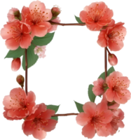 AI generated Watercolor painting of Cherry blossom Floral frame. png