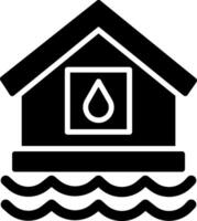 icono de vector de casa de agua