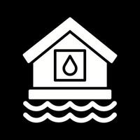 icono de vector de casa de agua