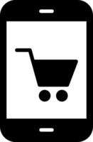 icono de vector de compras en línea