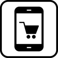 icono de vector de compras en línea