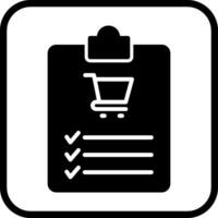 icono de vector de lista de compras