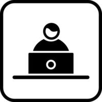 Studying on Laptop Vector Icon
