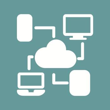 icono de vector de computación en la nube