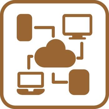 icono de vector de computación en la nube