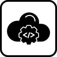 icono de vector de codificación de nube