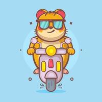 frio hámster animal personaje mascota dibujos animados montando scooter motocicleta, no creado utilizando generativo ai herramientas vector