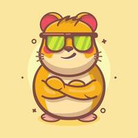 cool hamster animal character mascot with crossed arms isolated cartoon in flat style design vector