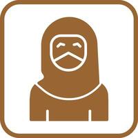 mujer con icono de vector de niqab