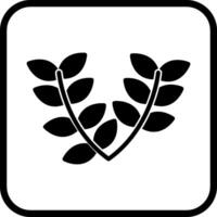 icono de vector de corona de hojas