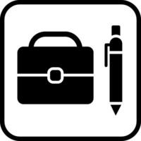 Briefcase and Pen Vector Icon