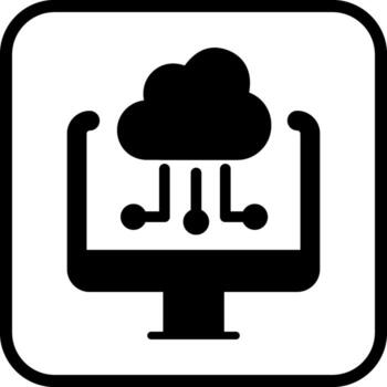 icono de vector de computación en la nube