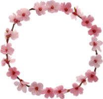 ai generado acuarela pintura de Cereza florecer floral marco. png