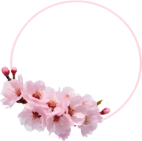 AI generated Watercolor painting of Cherry blossom Floral frame. png