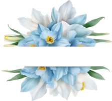 ai gegenereerd waterverf schilderij van gele narcis bloemen kader. png