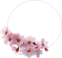 AI generated Watercolor painting of Cherry blossom Floral frame. png