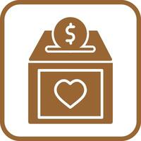 icono de vector de caja de caridad