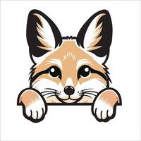 AI generated Peeking Corsac fox isolated illustration vector