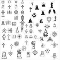 AI generated Mixed religious Elements Clipart vector illustrations