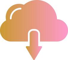 icono de vector de descarga de nube