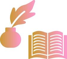 pluma y libro vector icono