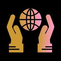 Globe Hand Vector Icon