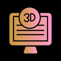 3d calidad pantalla vector icono