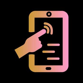 icono de vector de pantalla táctil