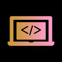 codificación computadora vector icono