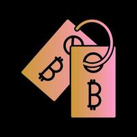 Bitcoin Label Tag Vector Icon