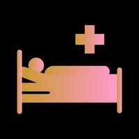 paciente cama vector icono