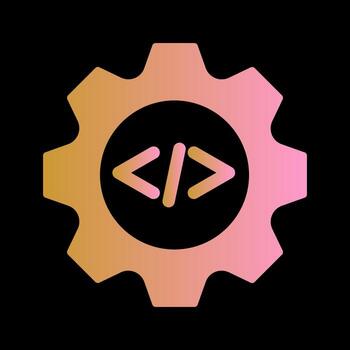 codificación engranaje vector icono