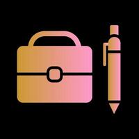 Briefcase and Pen Vector Icon