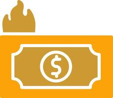 Dollar on Fire Vector Icon