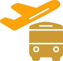 Bus on Airport Vector Icon