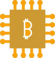 Bitcoin Chip Vector Icon