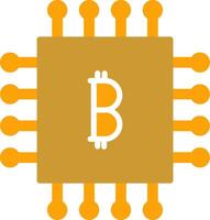 icono de vector de chip bitcoin